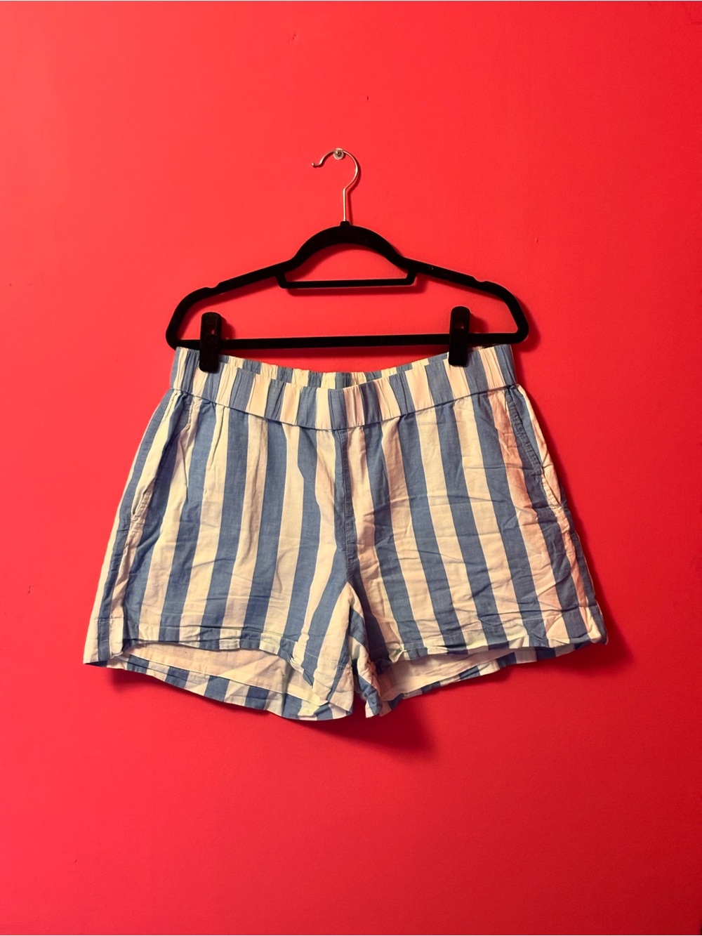 Striped Blue and Light Blue Women’s Shorts - Casual Summer Bermudas